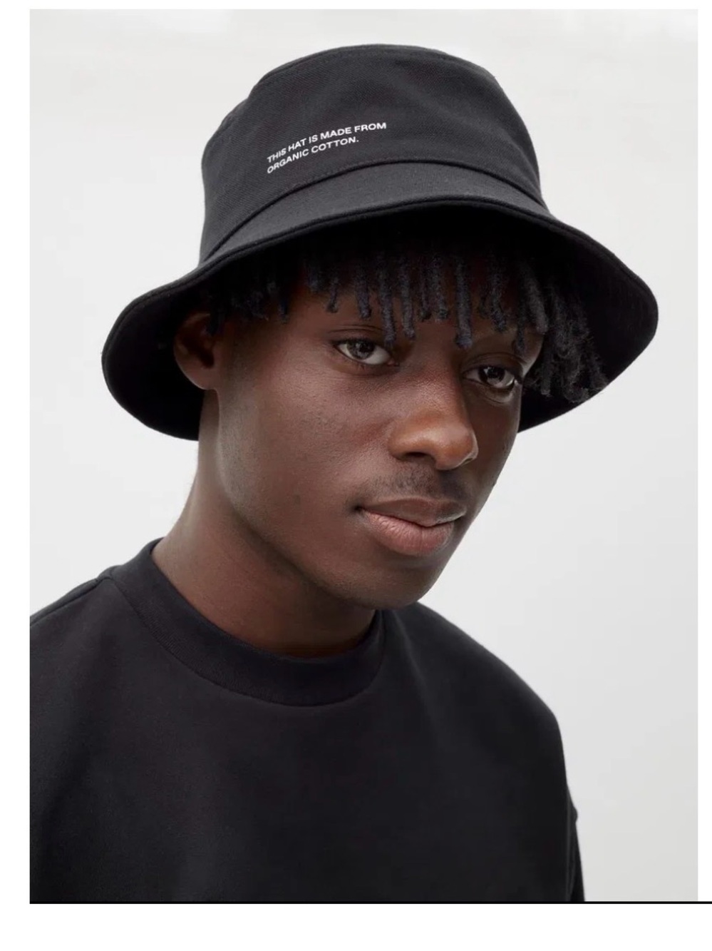 Pangaia Black Organic Cotton Bucket Hat